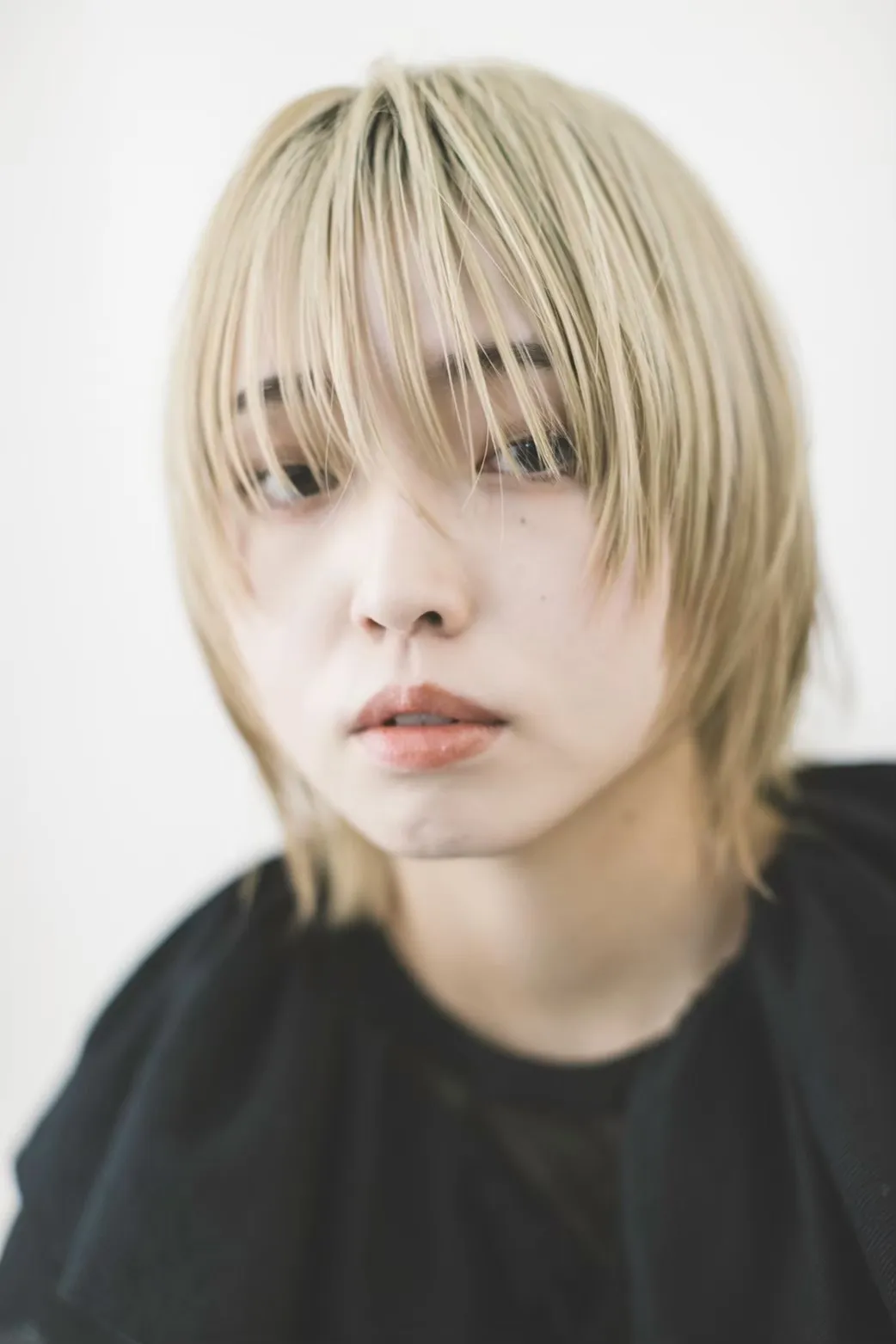 blond × layer bob